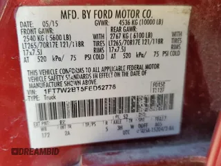 2015 Ford Super Duty F-250 SRW Lariat with VIN 1FT7W2BT5FED52776, listed as a Copart auction lot 44997645 with 245,240 mi miles and Salvage Title. Bid and sale history available at carsss.com. Image 12.