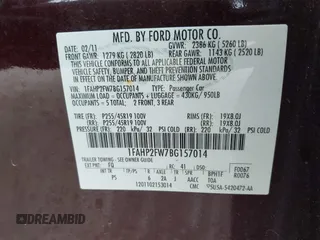 2011 Ford Taurus Limited с VIN 1FAHP2FW7BG157014, выставлен на аукционе IAAI как лот 42588124 с пробегом 109 329 миль миль и . История ставок и продаж доступна на DreamBid. Изображение 9.