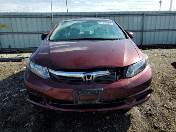 2012 Honda Civic EX-L with VIN 19XFB2F92CE022759, listed as a Copart auction lot 51343545 with 135,540 mi miles and Salvage Title. Bid and sale history available at DreamBid. Image 5.