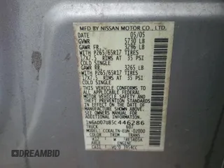 2005 Nissan Frontier LE с VIN 1N6AD07U85C446286, выставлен на аукционе Copart как лот 46277615 с пробегом 156 037 миль миль и Списание • Salvage title. История ставок и продаж доступна на DreamBid. Изображение 12.