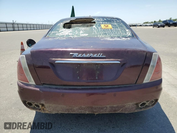 2007 Maserati Quattroporte z VIN ZAMCE39AX70027000, wystawiony jako Copart lot #60355475 z przebiegiem Nie podano mil oraz Czysty tytuł • Clean title. Historia ofert i sprzedaży dostępna na DreamBid. Obrazek 6.