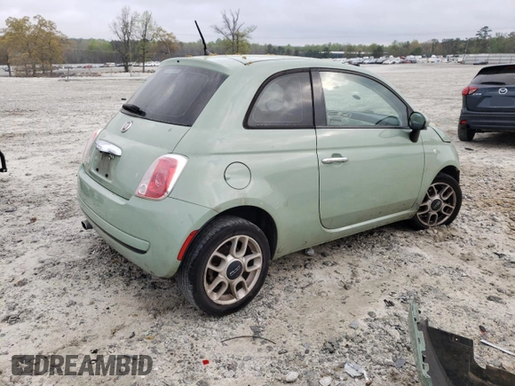 2015 FIAT 500 Pop with VIN 3C3CFFAR4FT609880, listed as a Copart auction lot 50379645 with 156,246 mi miles and Salvage Title. Bid and sale history available at carsss.com. Image 3.