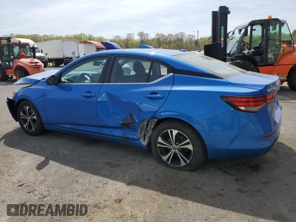 2021 Nissan Sentra SV with VIN 3N1AB8CVXMY294316, listed as a Copart auction lot 54166035 with 55,424 mi miles and Salvage Title. Bid and sale history available at carsss.com. Image 2.