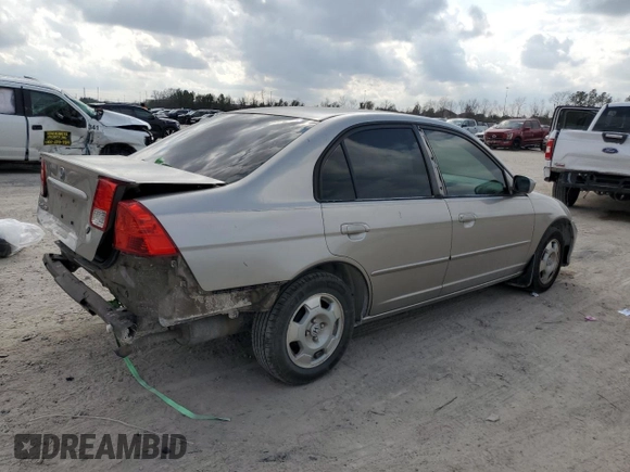 2005 Honda Civic with VIN JHMES96625S000589, listed as a Copart auction lot 44033985 with 161,944 mi miles and Salvage Title. Bid and sale history available at DreamBid. Image 3.