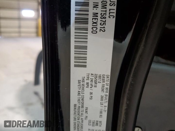 2021 Jeep Compass Limited с VIN 3C4NJDCB0MT587512, выставлен на аукционе Copart как лот 50601725 с пробегом 54 235 миль миль и Списание • Salvage title. История ставок и продаж доступна на DreamBid. Изображение 13.