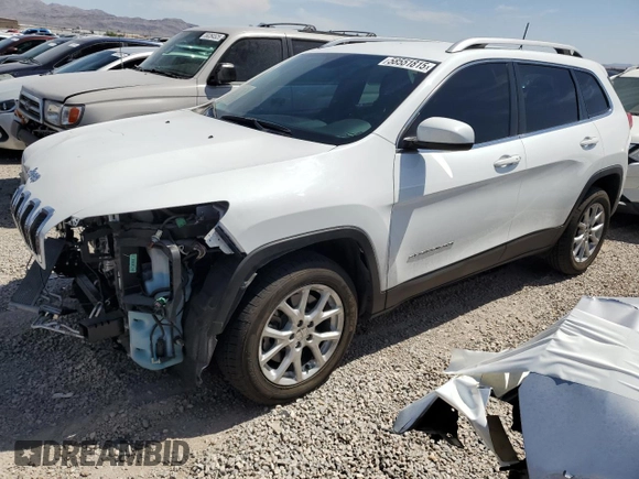 2018 Jeep Cherokee Latitude Plus with VIN 1C4PJLLBXJD561813, listed as a Copart auction lot 58551815 with 36,499 mi miles and Salvage title. Bid and sale history available at DreamBid. Image 1.