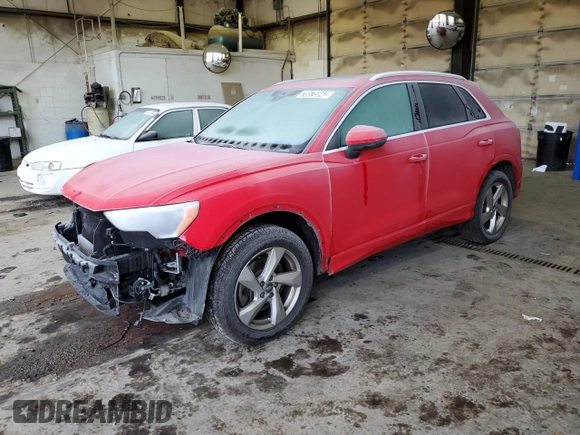 2020 Audi Q3 Premium with VIN WA1AECF34L1032807, listed as a Copart auction lot 70575942 with 52,473 mi miles. Bid and sale history available at carsss.com. Image 1.