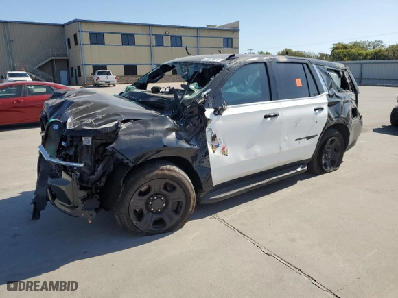 2022 Chevrolet Tahoe Commercial with VIN 1GNSCLED5NR214649, listed as a Copart auction lot 77079674 with 0 mi miles and Salvage Title. Bid and sale history available at carsss.com. Image 1.