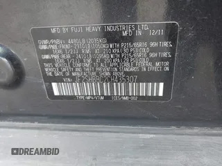 2012 Subaru Forester X with VIN JF2SHBBC2CH435307, listed as a IAAI auction lot 42195023 with 169,964 mi miles and . Bid and sale history available at DreamBid. Image 9.