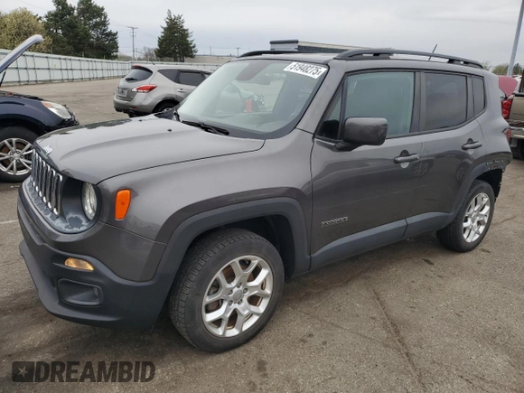 2017 Jeep Renegade Latitude with VIN ZACCJBBB1HPF66713, listed as a Copart auction lot 51948275 with 63,091 mi miles and Salvage Title. Bid and sale history available at carsss.com. Image 1.