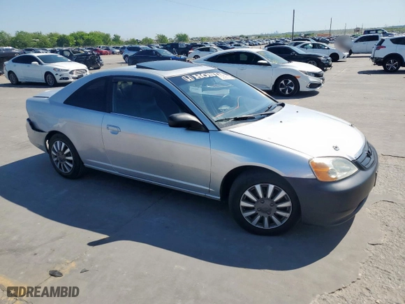 2001 Honda Civic EX with VIN 1HGEM22941L111217, listed as a Copart auction lot 52390125 with 154,411 mi miles and Salvage Title. Bid and sale history available at carsss.com. Image 4.
