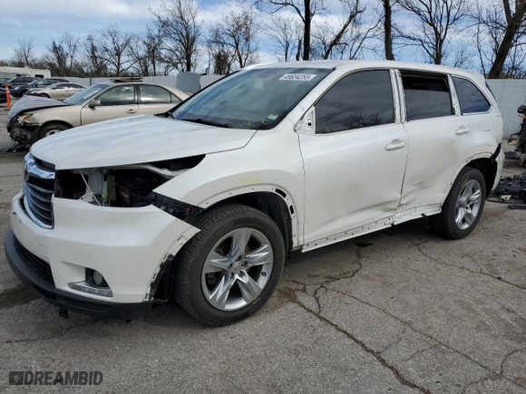2015 Toyota Highlander Limited with VIN 5TDDKRFH9FS137585, listed as a Copart auction lot 49834255 with 138,281 mi miles and Salvage Title. Bid and sale history available at carsss.com. Image 1.
