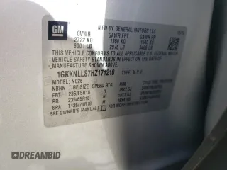 2017 GMC Acadia SLE with VIN 1GKKNLLS7HZ171218, listed as a Copart auction lot 79110674 with 82,473 mi miles and Salvage title. Bid and sale history available at DreamBid. Image 16.