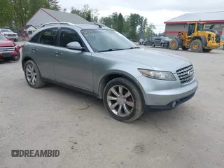 2005 Infiniti FX z VIN JNRAS08W95X210800, wystawiony jako IAAI lot #42338954 z przebiegiem 118 938 mil mil oraz . Historia ofert i sprzedaży dostępna na DreamBid. Obrazek 1.