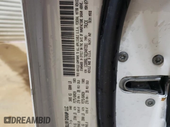 2014 Ram 1500 Big Horn with VIN 1C6RR6LT6ES407281, listed as a Copart auction lot 88133485 with 152,471 mi miles and Salvage title. Bid and sale history available at DreamBid. Image 12.