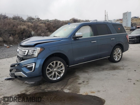 2018 Ford Expedition Platinum with VIN 1FMJU1MT8JEA03232, listed as a Copart auction lot 43085105 with 0 mi miles and Salvage Title. Bid and sale history available at carsss.com. Image 1.