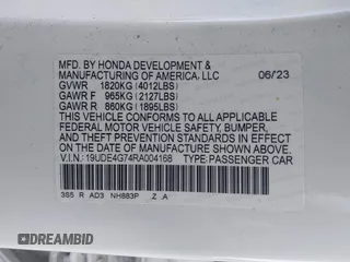 2024 Acura Integra Technology with VIN 19UDE4G74RA004168, listed as a IAAI auction lot 40727572 with 8,147 mi miles and . Bid and sale history available at DreamBid. Image 9.
