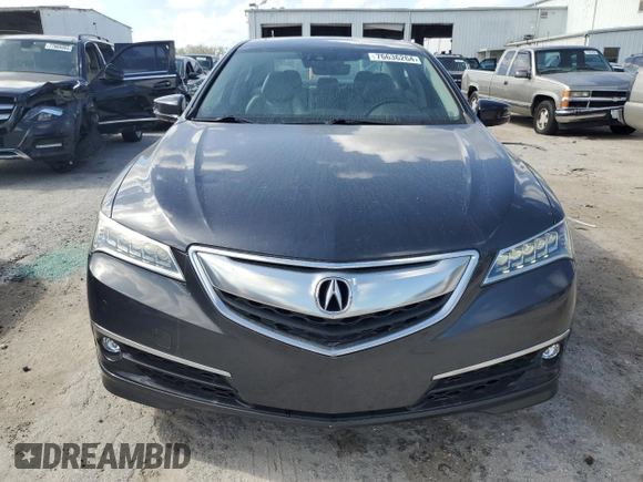 2016 Acura TLX Advance with VIN 19UUB2F7XGA007989, listed as a Copart auction lot 76636264 with 56,490 mi miles and Salvage title. Bid and sale history available at DreamBid. Image 5.