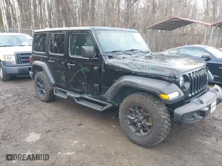 2022 Jeep Wrangler Unlimited Sport S with VIN 1C4HJXDG1NW141244, listed as a IAAI auction lot 41532388 with 27,829 mi miles. Bid and sale history available at carsss.com. Image 1.