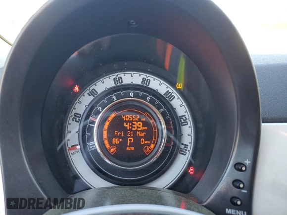 2012 FIAT 500 Lounge with VIN 3C3CFFER3CT339837, listed as a Copart auction lot 50034515 with 40,552 mi miles and Salvage title. Bid and sale history available at DreamBid. Image 9.