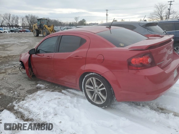 2012 Dodge Avenger SXT Plus with VIN 1C3CDZEG1CN116654, listed as a Copart auction lot 46217135 with Not Provided miles and Salvage Title. Bid and sale history available at carsss.com. Image 2.