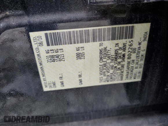 2011 Nissan Maxima 3.5 SV with VIN 1N4AA5APXBC802265, listed as a Copart auction lot 51761185 with 126,536 mi miles and Salvage Title. Bid and sale history available at carsss.com. Image 12.