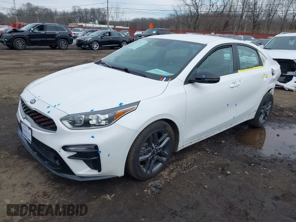 2021 Kia Forte GT-Line with VIN 3KPF34AD1ME310472, listed as a IAAI auction lot 41631723 with 20,339 mi miles. Bid and sale history available at carsss.com. Image 2.