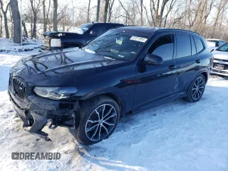 2022 BMW X3 M40i with VIN 5UX83DP08N9K07454, listed as a Copart auction lot 87371954 with 28,471 mi miles and Salvage Title. Bid and sale history available at carsss.com. Image 1.