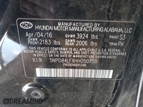 2017 Hyundai Elantra SE z VIN 5NPD84LFXHH050758, wystawiony jako Copart lot #59413985 z przebiegiem 257 151 mil mil oraz Czysty tytuł • Clean title. Historia ofert i sprzedaży dostępna na DreamBid. Obrazek 12.