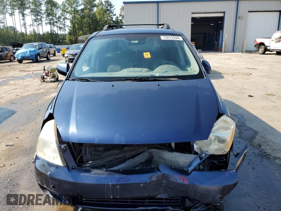 2007 Kia Sedona EX with VIN KNDMB233176180920, listed as a Copart auction lot 75413334 with Not Provided miles and Salvage Title. Bid and sale history available at carsss.com. Image 5.