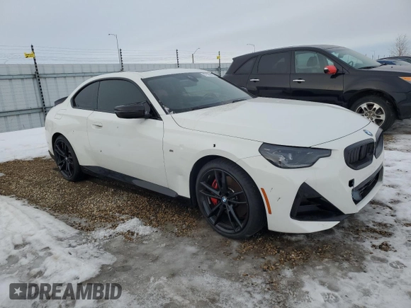 2023 BMW 2 Series 230i xDrive with VIN 3MW33CM01P8D33546, listed as a Copart auction lot 87508845 with 22,704 mi miles and Salvage Title. Bid and sale history available at carsss.com. Image 4.