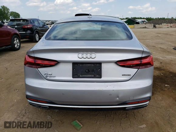 2020 Audi A5 Sportback Premium Plus with VIN WAUCNCF59LA020388, listed as a Copart auction lot 55458853 with 35,331 mi miles. Bid and sale history available at carsss.com. Image 6.