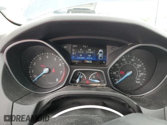 2017 Ford Focus Titanium with VIN 1FADP3J25HL291643, listed as a Copart auction lot 57657615 with 174,582 mi miles and Salvage title. Bid and sale history available at DreamBid. Image 9.