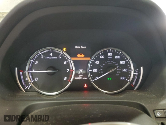 2019 Acura TLX w/Technology Pkg with VIN 19UUB1F56KA002001, listed as a Copart auction lot 46343405 with 80,161 mi miles and Salvage Title. Bid and sale history available at carsss.com. Image 9.