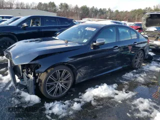 2018 BMW 5 Series M550i xDrive with VIN WBAJB9C52JB034759, listed as a Copart auction lot 82023664 with 53,583 mi miles and Salvage title. Bid and sale history available at DreamBid. Image 1.