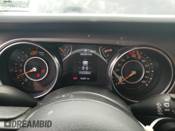 2023 Jeep Wrangler Sport z VIN 1C4HJXDG0PW626106, wystawiony jako Copart lot #62696574 z przebiegiem 16 207 mil mil oraz Szkoda całkowita • Salvage title. Historia ofert i sprzedaży dostępna na DreamBid. Obrazek 9.