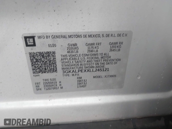 2020 GMC Terrain SLT z VIN 3GKALPEXXLL245121, wystawiony jako IAAI lot #42184014 z przebiegiem 110 011 mil mil oraz . Historia ofert i sprzedaży dostępna na DreamBid. Obrazek 9.