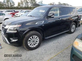 2021 Nissan Armada SV with VIN JN8AY2AD5M9661586, listed as a Copart auction lot 83860124 with 73,381 mi miles and Salvage Title. Bid and sale history available at carsss.com. Image 1.