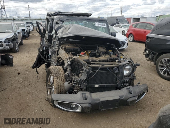 2022 Jeep Wrangler Unlimited Sahara Altitude with VIN 1C4HJXEG0NW241043, listed as a Copart auction lot 75556664 with Not provided miles and Salvage title. Bid and sale history available at DreamBid. Image 5.