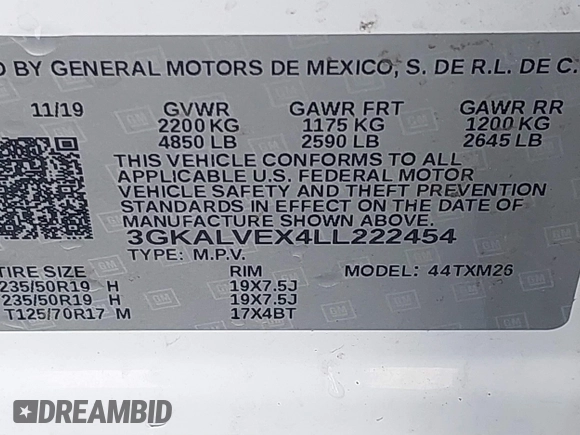 2020 GMC Terrain SLT z VIN 3GKALVEX4LL222454, wystawiony jako IAAI lot #41667309 z przebiegiem 111 729 mil mil oraz . Historia ofert i sprzedaży dostępna na DreamBid. Obrazek 9.