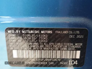 2022 Mitsubishi Mirage ES z VIN ML32FUFJ9NHF03670, wystawiony jako Copart lot #52821545 z przebiegiem 65 366 mil mil oraz Czysty tytuł • Clean title. Historia ofert i sprzedaży dostępna na DreamBid. Obrazek 12.
