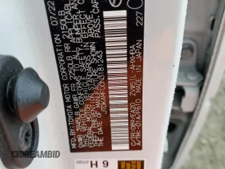2022 Toyota Prius L Eco with VIN JTDKAMFU0N3181243, listed as a Copart auction lot 51579355 with 26,823 mi miles and Salvage Title. Bid and sale history available at DreamBid. Image 12.