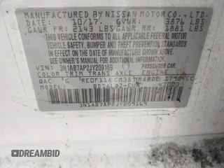 2018 Nissan Sentra S with VIN 3N1AB7AP2JY209169, listed as a IAAI auction lot 41942284 with 123,028 mi miles and . Bid and sale history available at DreamBid. Image 9.