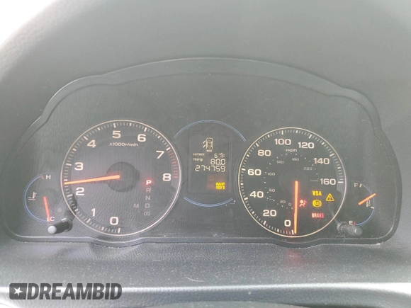 2005 Acura TSX with VIN JH4CL96905C009980, listed as a Copart auction lot 58100525 with 274,759 mi miles and Clean title. Bid and sale history available at DreamBid. Image 9.