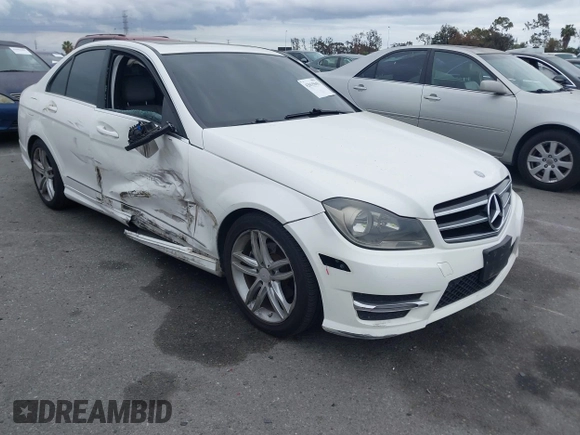 2014 Mercedes-Benz C-Class C 250 Sport with VIN WDDGF4HB9EA945465, listed as a IAAI auction lot 42035693 with 146,809 mi miles. Bid and sale history available at carsss.com. Image 1.