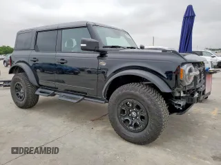 2023 Ford Bronco with VIN 1FMEE5DP1PLB95364, listed as a Copart auction lot 55315445 with 17,578 mi miles and Salvage title. Bid and sale history available at DreamBid. Image 4.