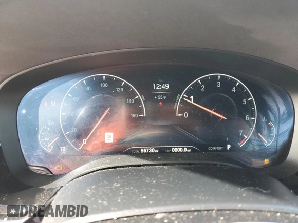 2019 BMW 6 Series 640i xDrive with VIN WBAJV6C52KBK08045, listed as a Copart auction lot 76004384 with 56,730 mi miles and Salvage Title. Bid and sale history available at carsss.com. Image 9.