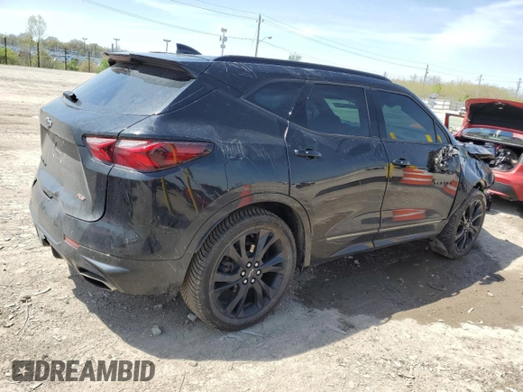 2019 Chevrolet Blazer RS with VIN 3GNKBJRS7KS634910, listed as a Copart auction lot 54093715 with 168,518 mi miles and Salvage title. Bid and sale history available at DreamBid. Image 3.