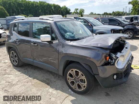 2018 Jeep Renegade Limited with VIN ZACCJADB7JPH12741, listed as a Copart auction lot 61870483 with 63,182 mi miles and Salvage title. Bid and sale history available at DreamBid. Image 4.