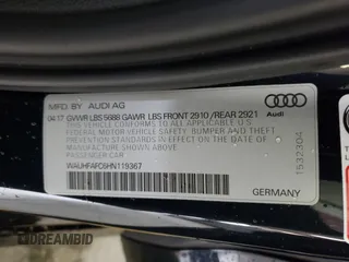 2017 Audi S6 Prestige z VIN WAUHFAFC6HN119367, wystawiony jako Copart lot #50575583 z przebiegiem Nie podano mil oraz . Historia ofert i sprzedaży dostępna na DreamBid. Obrazek 13.